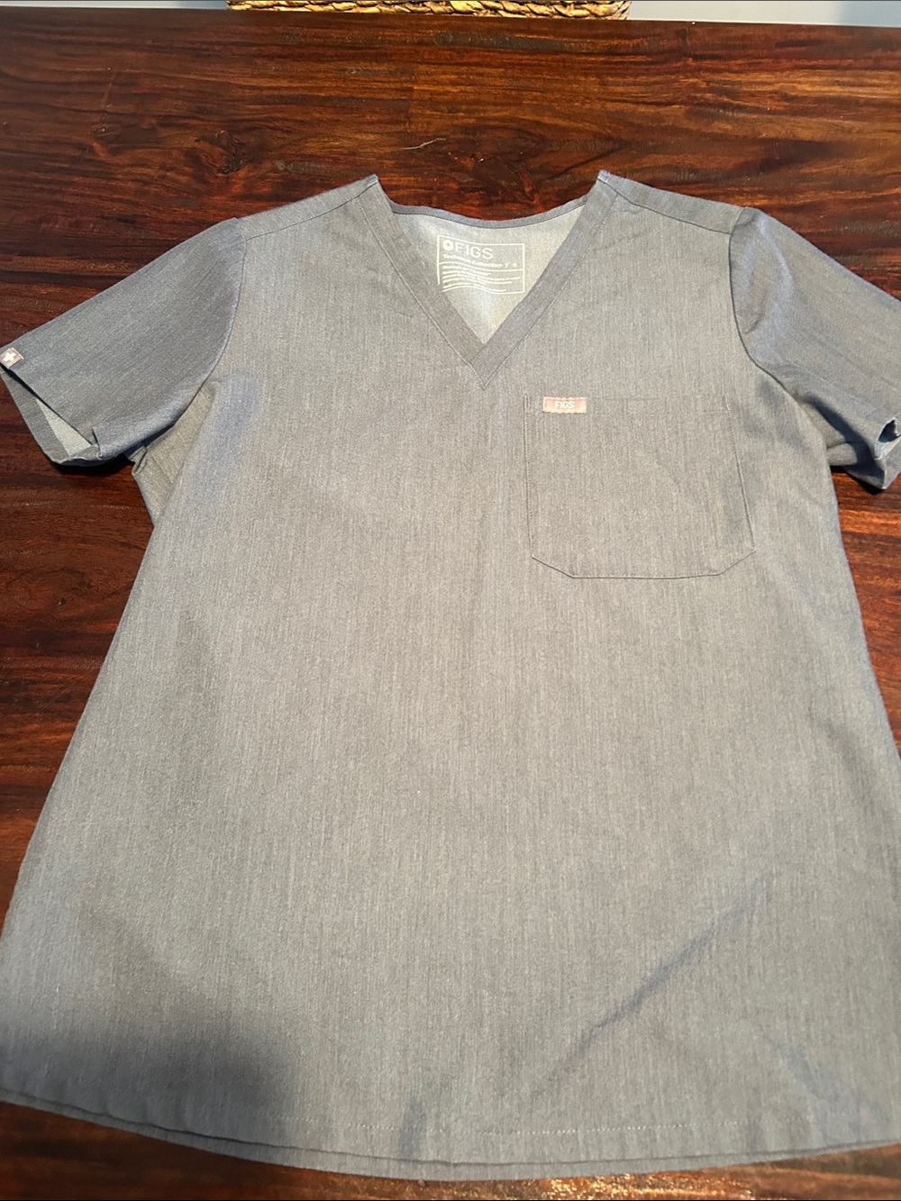 Figs Women's Slate Blue Scrub Top and Pants Set - Picture 3 of 5